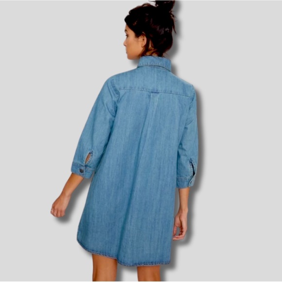 PrettyLittleThing Button Down Denim Shirt Dress Sz. 4 - Picture 7 of 9